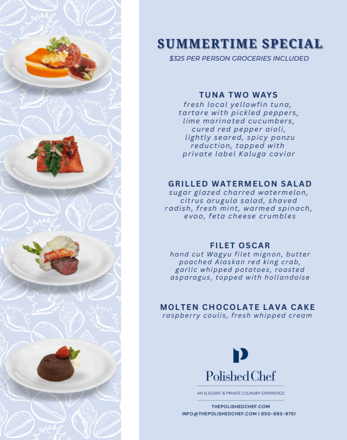 Summer time menu